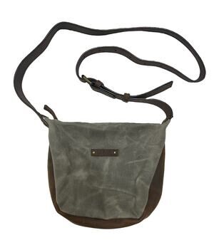 Vintage LL Bean Purse mini bag cross body adjustable canvas leather trim clean